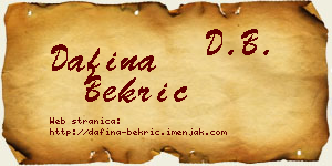 Dafina Bekrić vizit kartica
